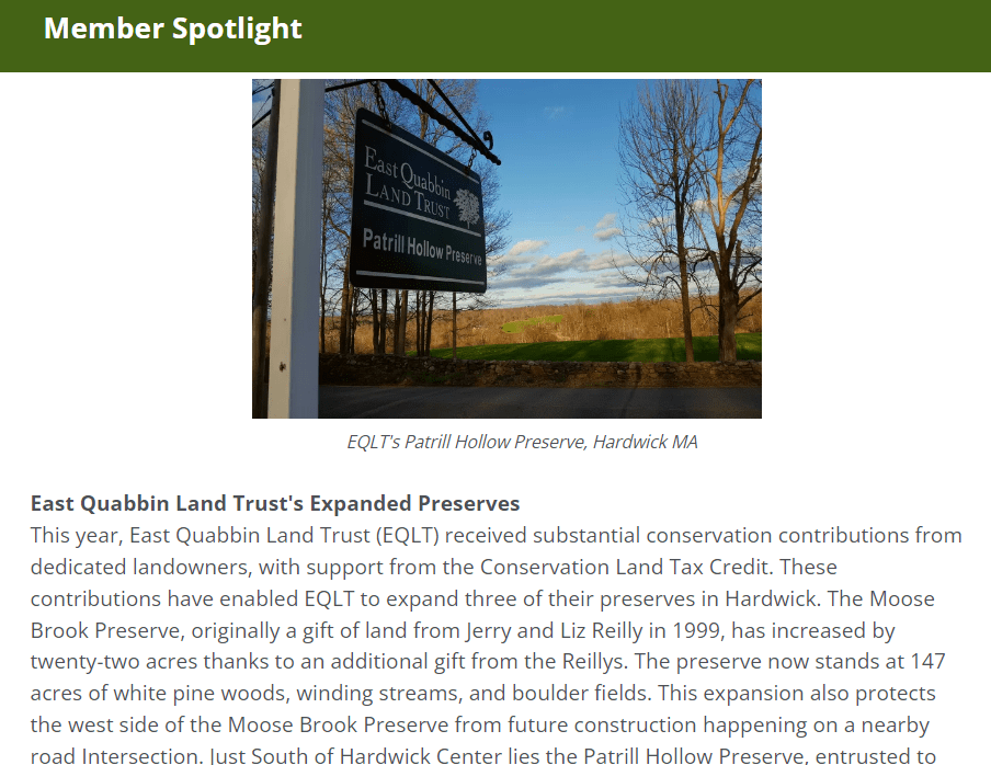 eNews Massachusetts Land Trust Coalition